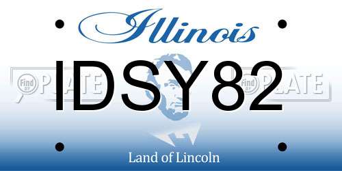 IDSY82 Illinois License Plate
