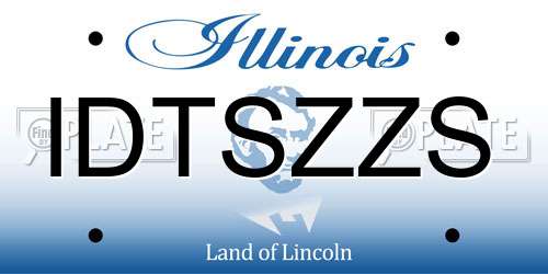 IDTSZZS Illinois License Plate