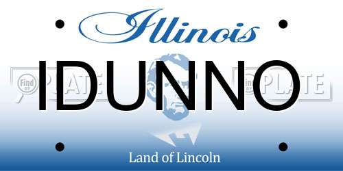 IDUNNO Illinois License Plate