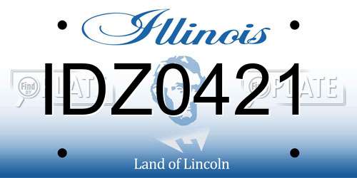 IDZ0421 Illinois License Plate
