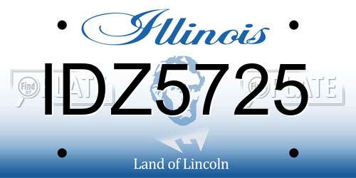 IDZ5725 Illinois License Plate