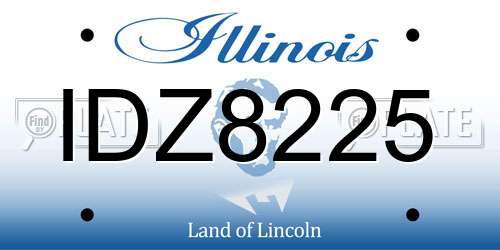 IDZ8225 Illinois License Plate