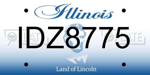 IDZ8775 Illinois License Plate