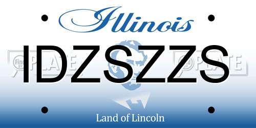 IDZSZZS Illinois License Plate