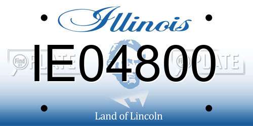 IE04800 Illinois License Plate