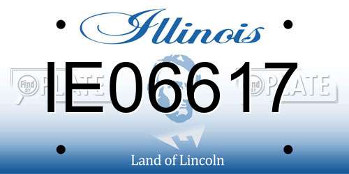 IE06617 Illinois License Plate