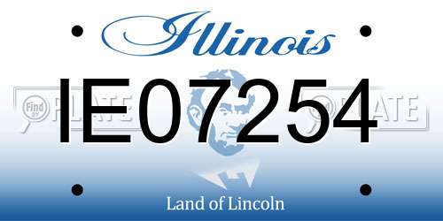 IE07254 Illinois License Plate