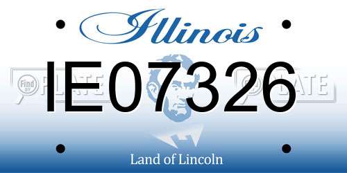 IE07326 Illinois License Plate