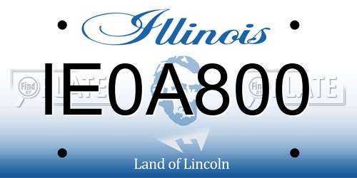 IE0A800 Illinois License Plate