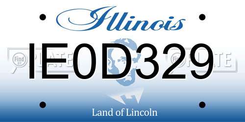 IE0D329 Illinois License Plate