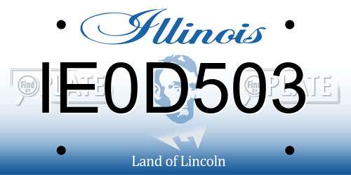 IE0D503 Illinois License Plate