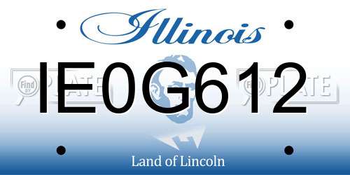 IE0G612 Illinois License Plate