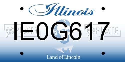 IE0G617 Illinois License Plate