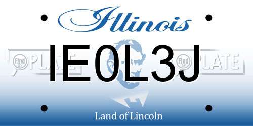 IE0L3J Illinois License Plate