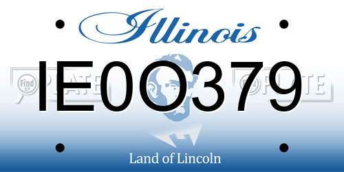 IE0O379 Illinois License Plate