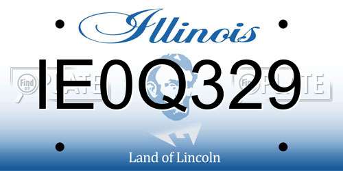 IE0Q329 Illinois License Plate