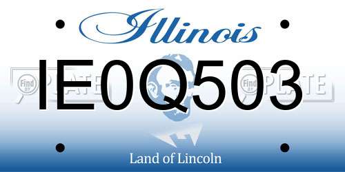 IE0Q503 Illinois License Plate