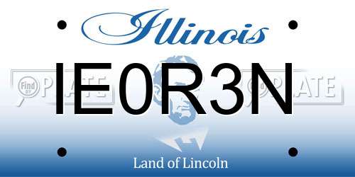 IE0R3N Illinois License Plate