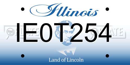 IE0T254 Illinois License Plate