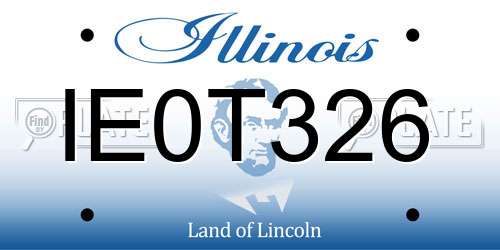 IE0T326 Illinois License Plate