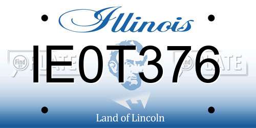 IE0T376 Illinois License Plate