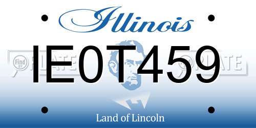 IE0T459 Illinois License Plate