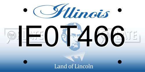 IE0T466 Illinois License Plate
