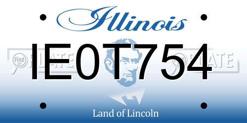 IE0T754 Illinois License Plate