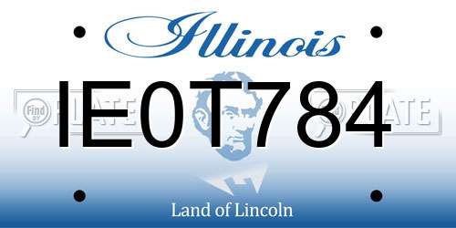 IE0T784 Illinois License Plate