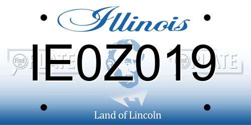 IE0Z019 Illinois License Plate