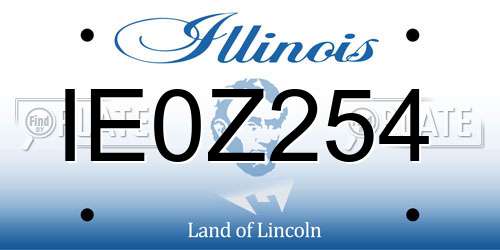 IE0Z254 Illinois License Plate