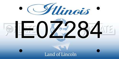 IE0Z284 Illinois License Plate