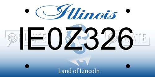IE0Z326 Illinois License Plate