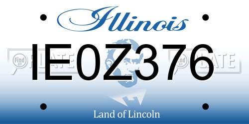 IE0Z376 Illinois License Plate