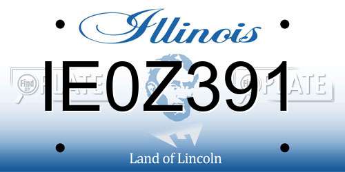 IE0Z391 Illinois License Plate