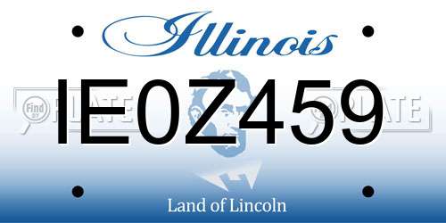 IE0Z459 Illinois License Plate