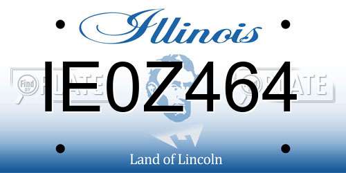 IE0Z464 Illinois License Plate