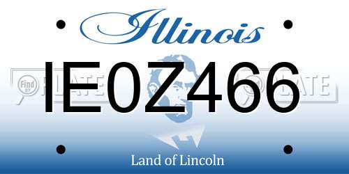 IE0Z466 Illinois License Plate