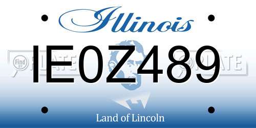 IE0Z489 Illinois License Plate