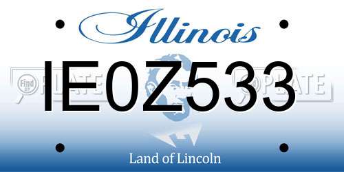 IE0Z533 Illinois License Plate