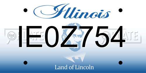 IE0Z754 Illinois License Plate