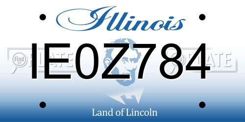 IE0Z784 Illinois License Plate