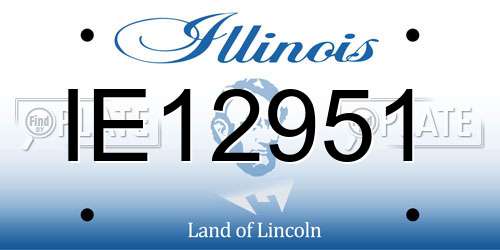 IE12951 Illinois License Plate