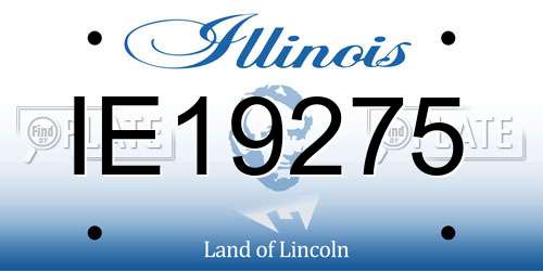 IE19275 Illinois License Plate