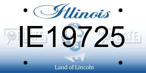 IE19725 Illinois License Plate