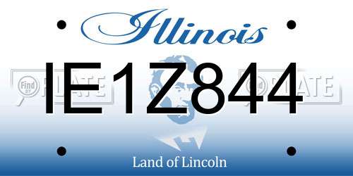 IE1Z844 Illinois License Plate