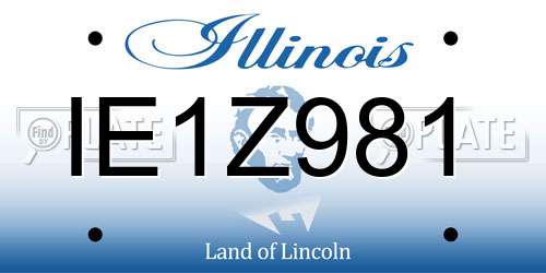 IE1Z981 Illinois License Plate