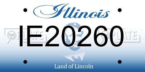 IE20260 Illinois License Plate