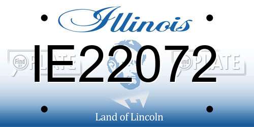 IE22072 Illinois License Plate