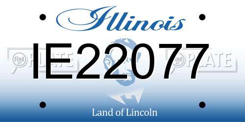 IE22077 Illinois License Plate